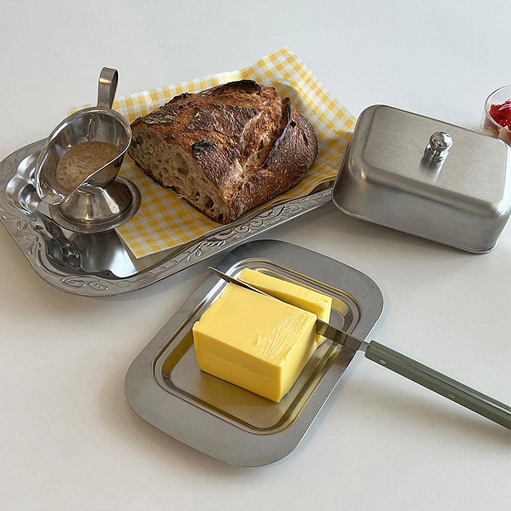 Elevate Your Table with the Sleek & Stylish Chrome Butter Dish