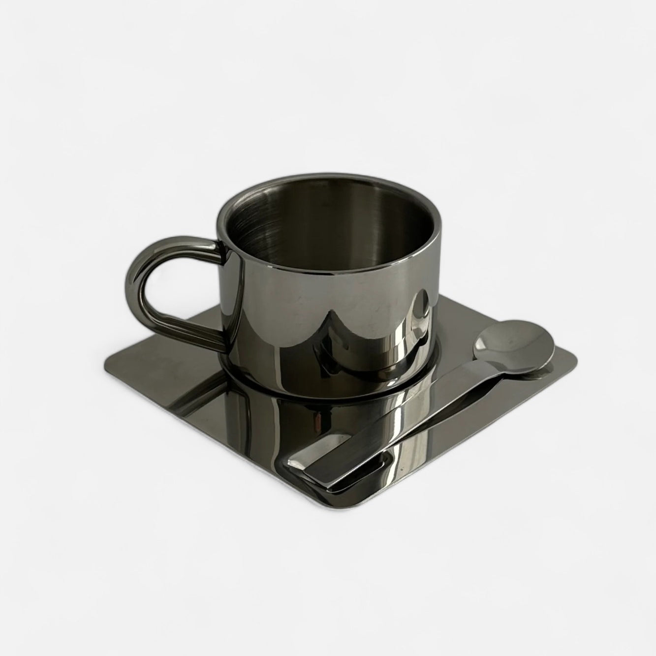 Chrome Coffee Cup Set (Set of 4)