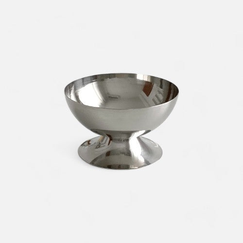 Chrome Ice Cream Cup with polished stainless steel finish, perfect for serving chilled desserts like ice cream, sorbet, or fruit.