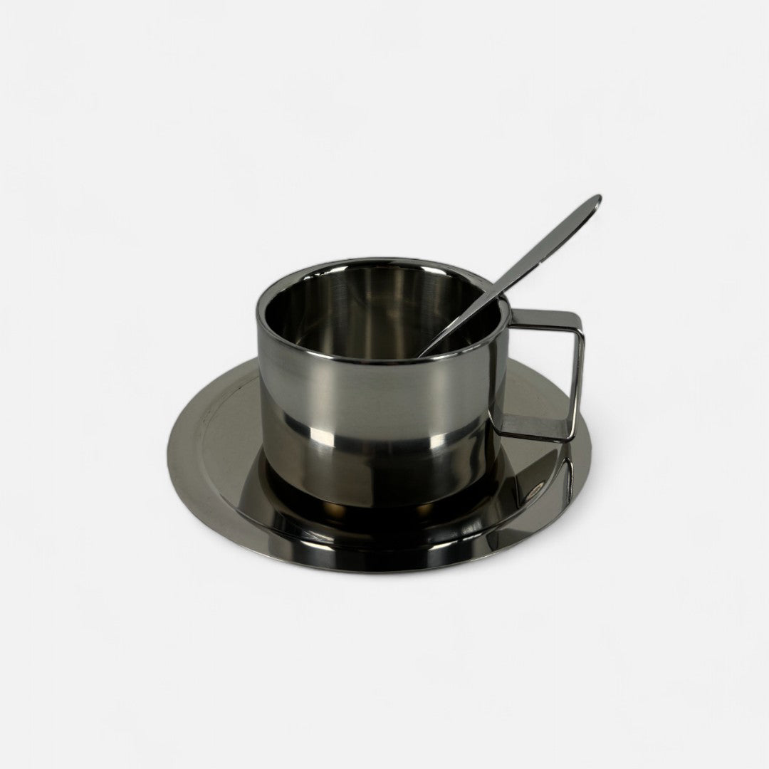 Chrome Coffee Cup Set v2 – Stylish 6-Piece Stainless Steel Cups for Hot ...