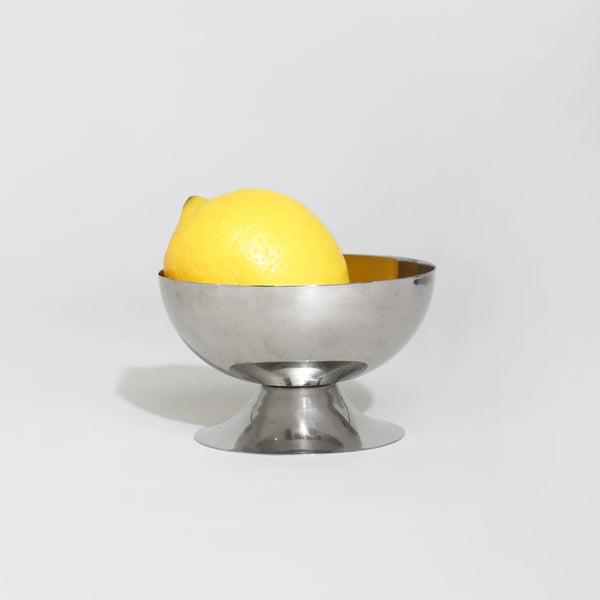 Chrome Ice Cream Cup with polished stainless steel finish, perfect for serving chilled desserts like ice cream, sorbet, or fruit.